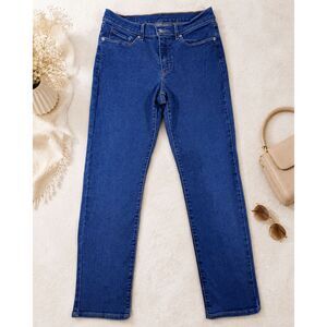 Levi's Women's Classic Straight Jeans W28 L30 Blue Mid Rise Stretch Denim